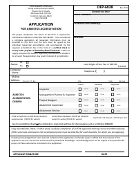 Form DEP-6038 &quot;Application for Asbestos Accreditation&quot; - Kentucky