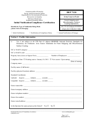 Form DEP7120 &quot;Initial Notification/Compliance Certification&quot; - Kentucky