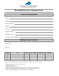Document preview: Brownfield Inventory Submittal Form - Kentucky