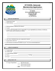 Document preview: Ky Excel Advocate Membership Application - Kentucky