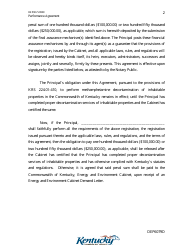 Form DEP6079D Performance Agreement - Kentucky, Page 2