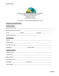 Form DEP5035 Contractor&#039;s Certificate of Decontamination for Inhabitable Properties - Kentucky