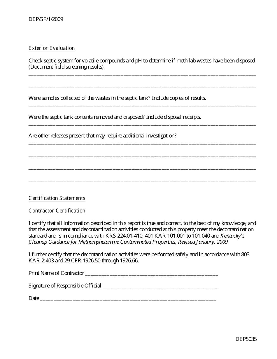 Form DEP5035 Contractors Certificate of Decontamination for Inhabitable Properties - Kentucky, Page 6