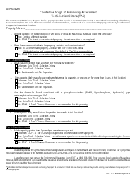 Form DEP1016 &quot;Clandestine Drug Lab Preliminary Assessment Form&quot; - Kentucky