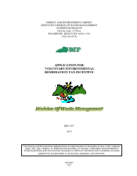 Form DEP5037 Application for Voluntary Environmental Remediation Tax Incentive - Kentucky
