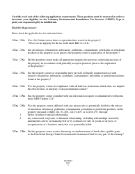 Form DEP5037 Application for Voluntary Environmental Remediation Tax Incentive - Kentucky, Page 2