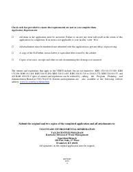 Form DEP5037 Application for Voluntary Environmental Remediation Tax Incentive - Kentucky, Page 3