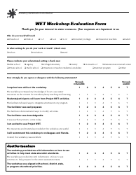 Wet Workshop Evaluation Form - Virginia