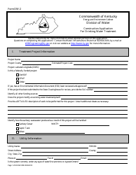 Form DW-2 &quot;Construction Application for Drinking Water Treatment&quot; - Kentucky