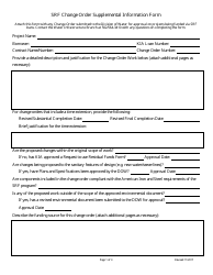 Srf Change Order Supplemental Information Form - Kentucky
