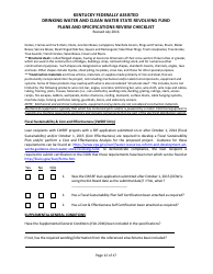 &quot;Plans and Specifications Review Checklist - Drinking Water and Clean Water State Revolving Fund&quot; - Kentucky, Page 12