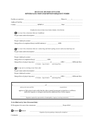 Document preview: Sewer Sanction Exemption Request Form - Kentucky