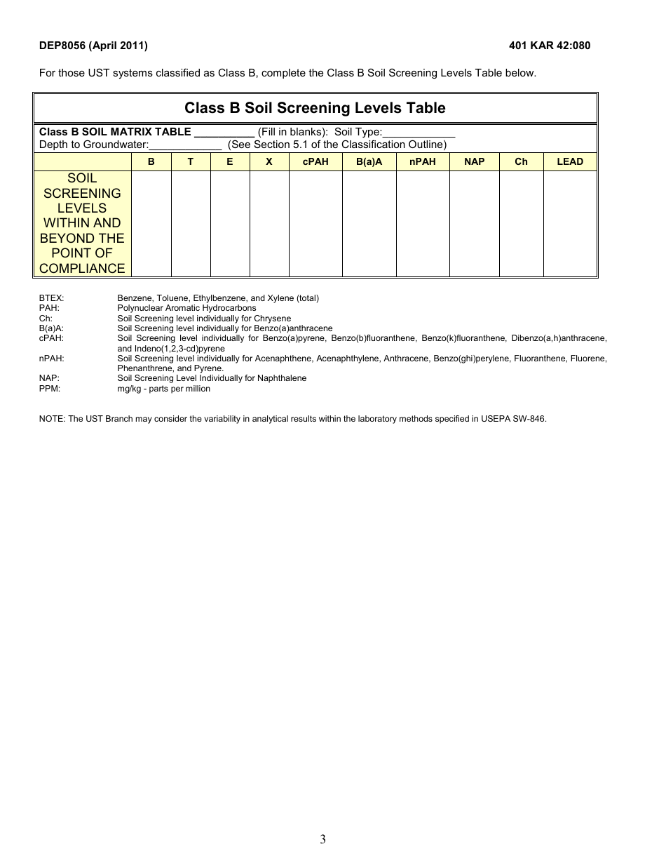 Form DEP8056 Classification Guide - Kentucky, Page 3