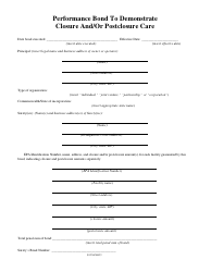 Form DEP-6035C Performance Bond to Demonstrate Closure and/or Postclosure Care - Kentucky