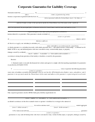Form DEP-6035H2 Corporate Guarantee for Liability Coverage - Kentucky