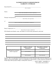 Document preview: Form DEP-6035O Payment Bond to Demonstrate Liability Coverage - Kentucky