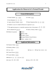 Form DEP7095 Application for Renewal of a Formal Permit - Kentucky, Page 3