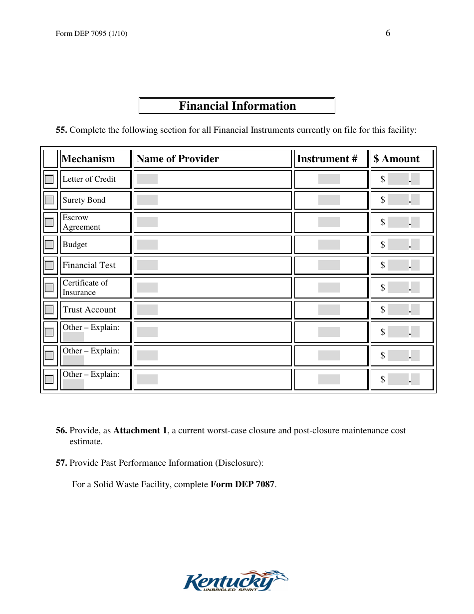 Form DEP7095 Application for Renewal of a Formal Permit - Kentucky, Page 6
