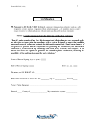 Form DEP7095 Application for Renewal of a Formal Permit - Kentucky, Page 7