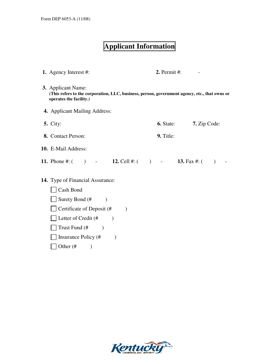 Form DEP6053-A Performance Agreement - Kentucky, Page 3