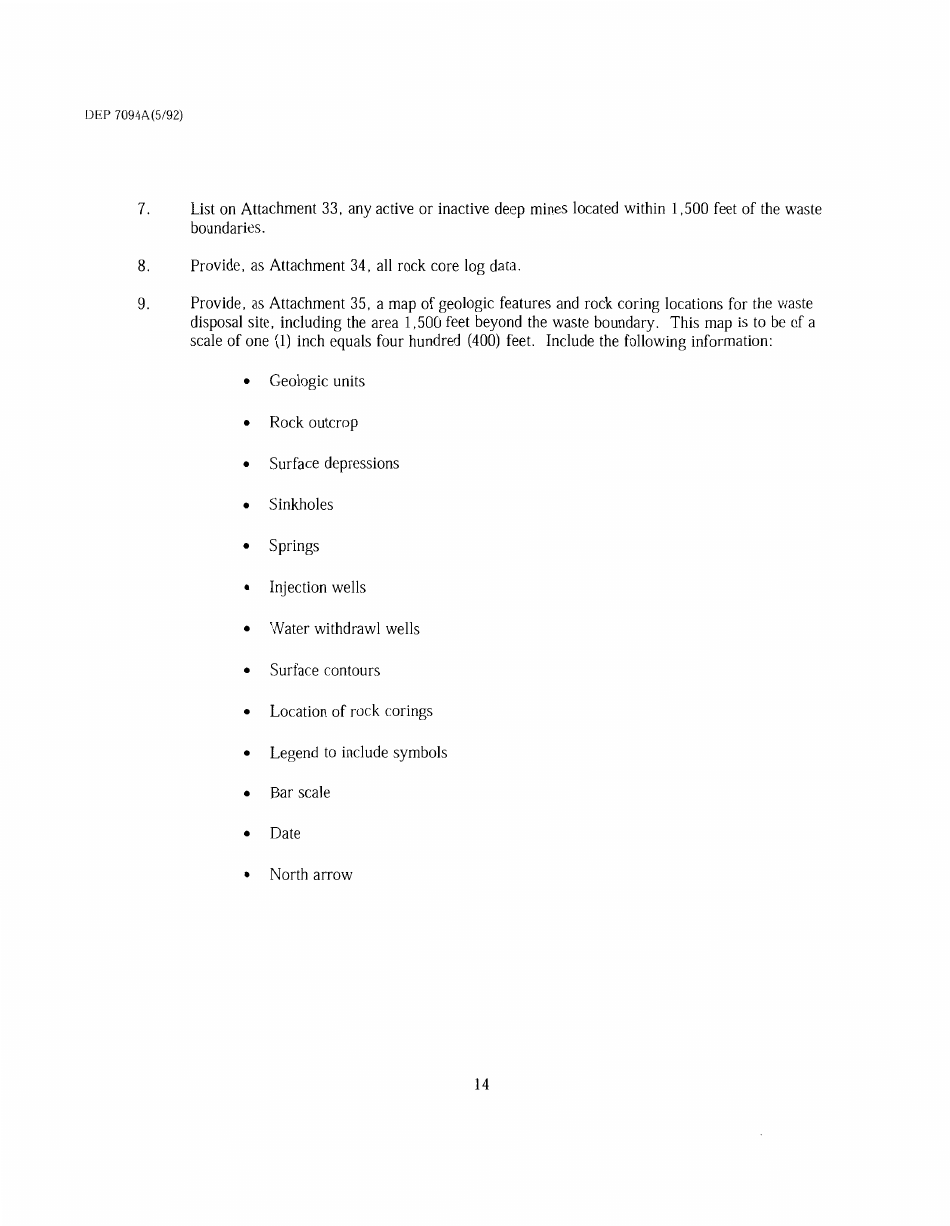 Form DEP7094A Application for a Special Waste Landfill Permit - Kentucky, Page 14