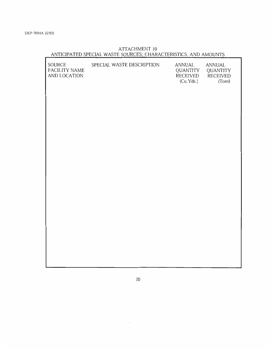 Form DEP7094A Application for a Special Waste Landfill Permit - Kentucky, Page 20