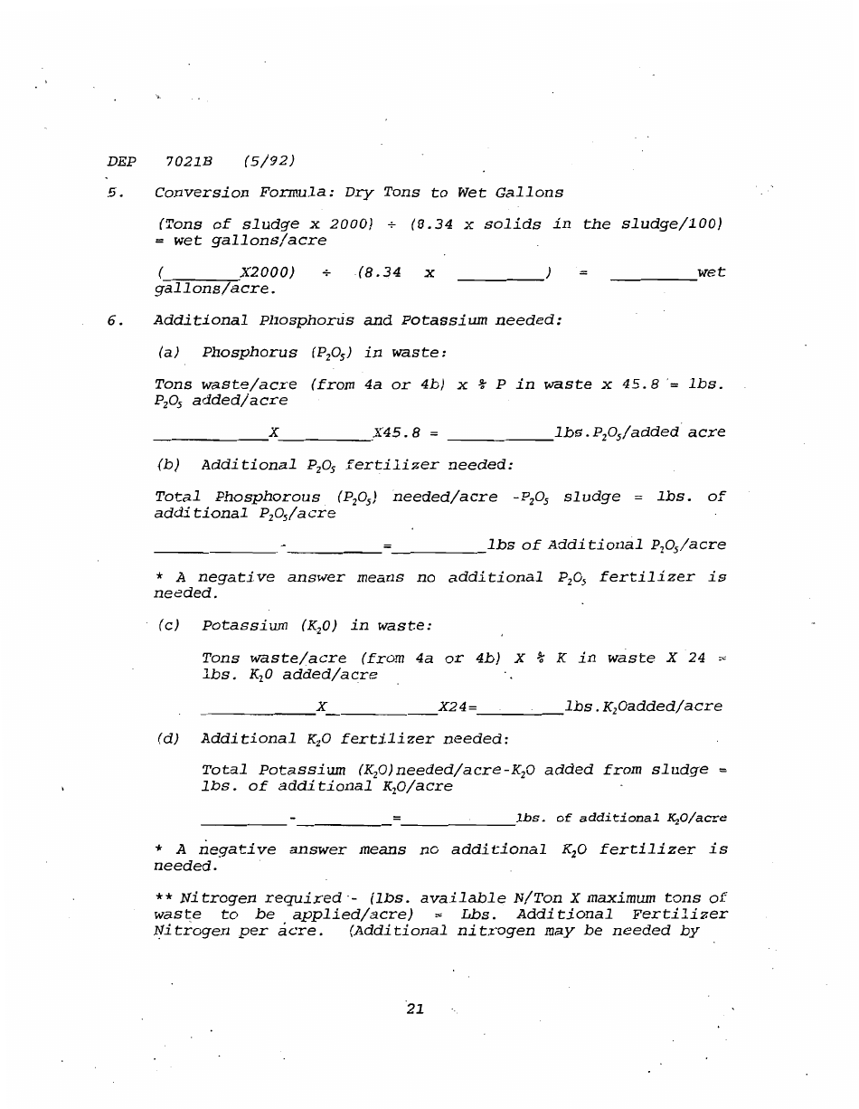 Form DEP7021B Application for a Special Waste Landfarming Facility Permit - Kentucky, Page 21