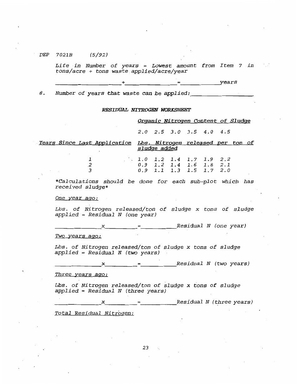 Form DEP7021B Application for a Special Waste Landfarming Facility Permit - Kentucky, Page 23