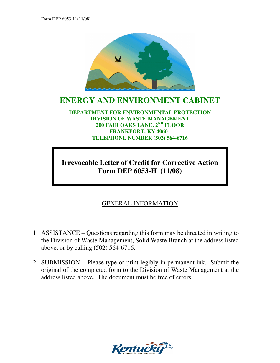 Form DEP6053-H Download Printable PDF or Fill Online ...