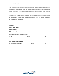 Form DEP6053-H Irrevocable Letter of Credit for Corrective Action - Kentucky, Page 4