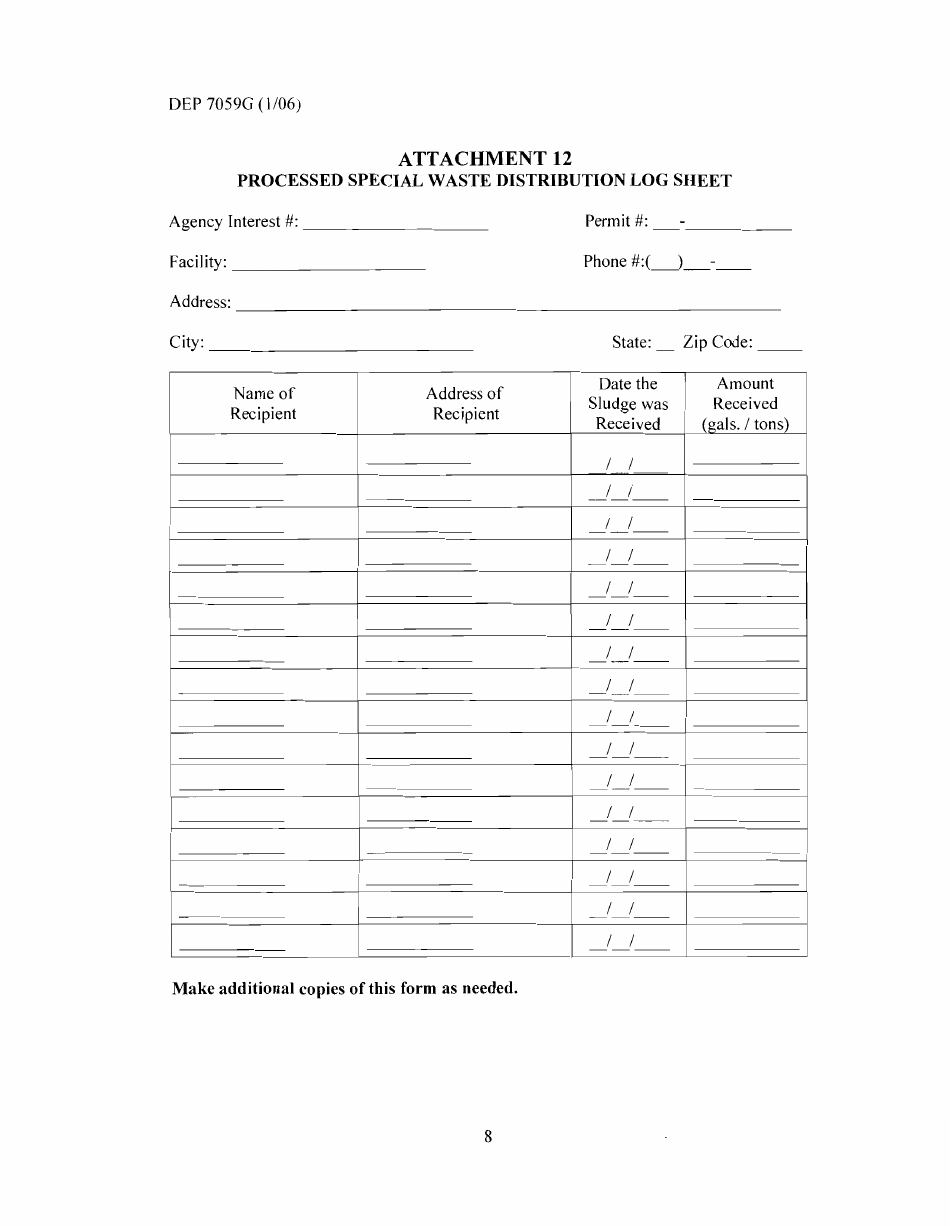 Form DEP7059G Registration for a Registered Permit-By-Rule for Storage and Treatment of Special Waste - Kentucky, Page 10