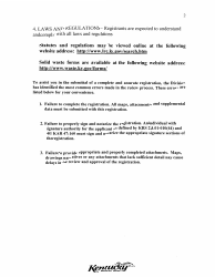Form DEP7059G Registration for a Registered Permit-By-Rule for Storage and Treatment of Special Waste - Kentucky, Page 2