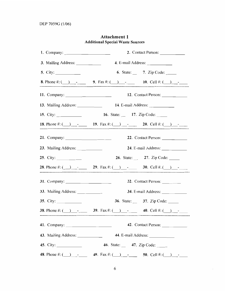 Form DEP7059G Registration for a Registered Permit-By-Rule for Storage and Treatment of Special Waste - Kentucky, Page 8