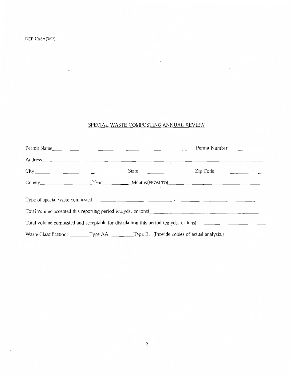Form DEP7048A Annual Composting Review - Kentucky, Page 2