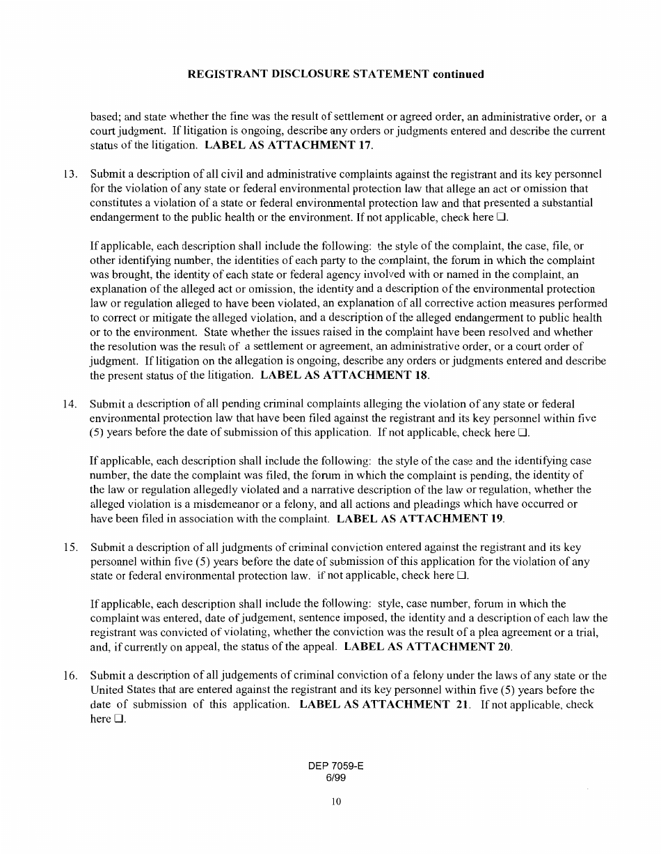 Form DEP7059-E Registration for a Registered Permit-By-Rule Class I Solid Waste Landfarm - Kentucky, Page 11