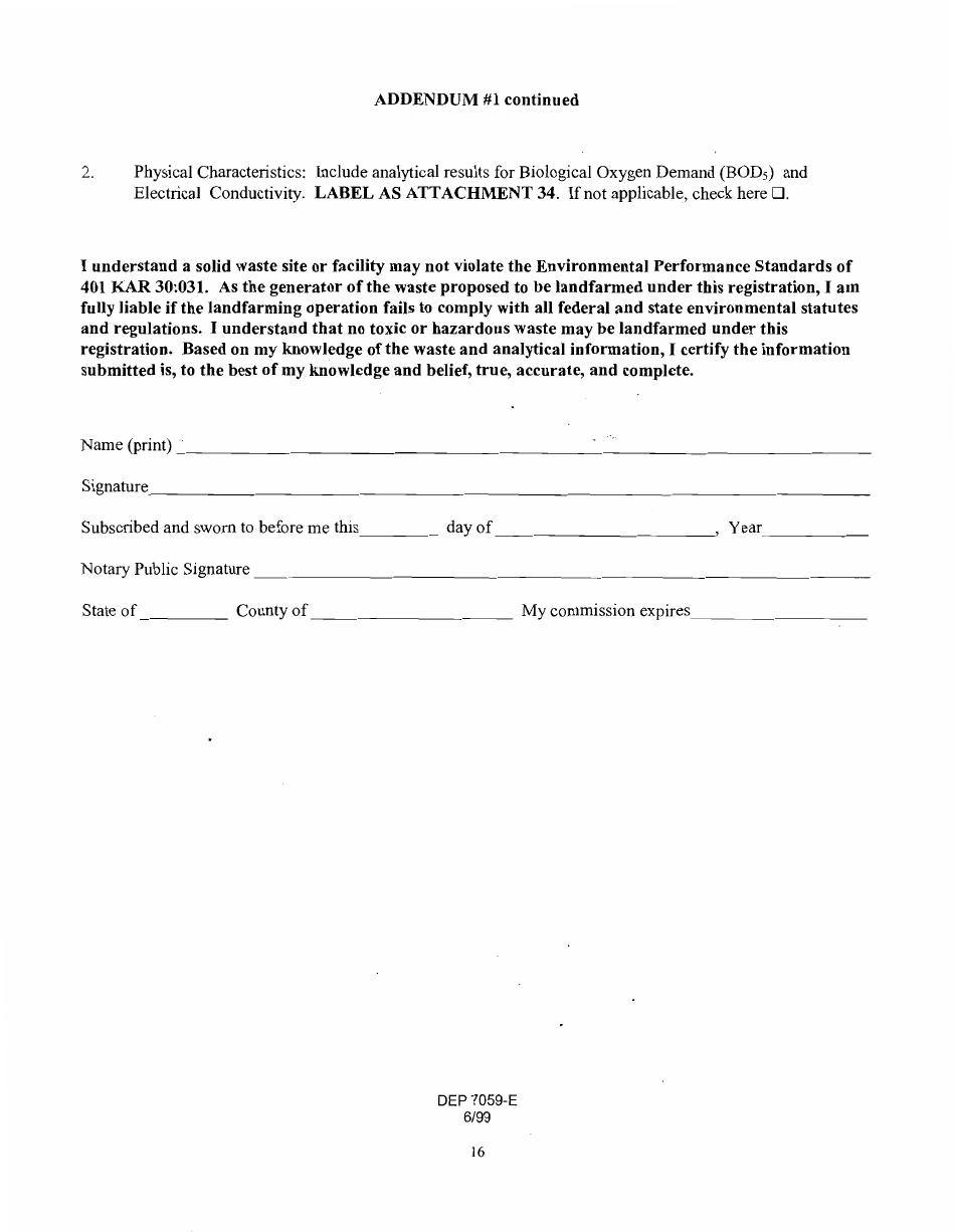 Form DEP7059-E Registration for a Registered Permit-By-Rule Class I Solid Waste Landfarm - Kentucky, Page 17