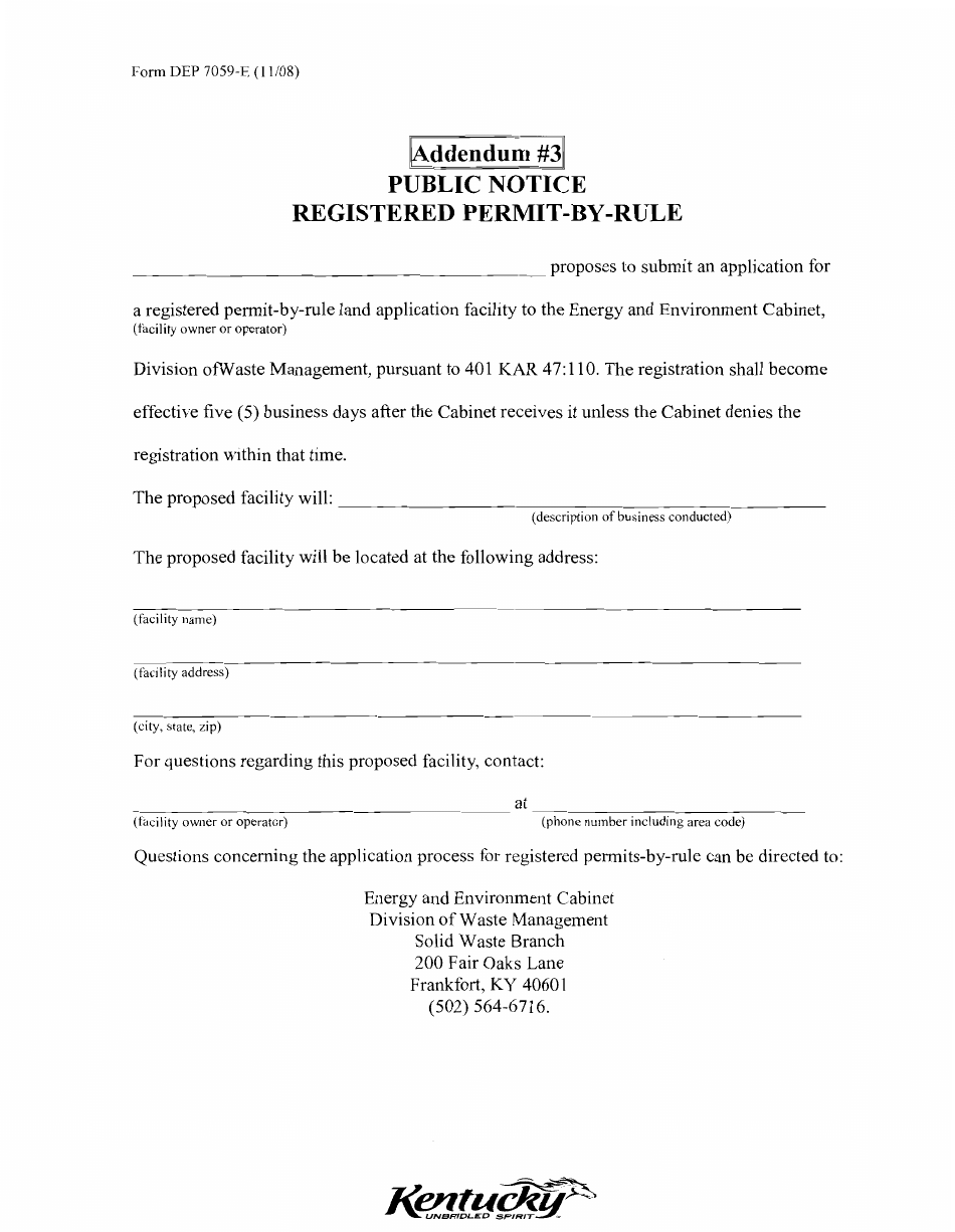 Form DEP7059-E Registration for a Registered Permit-By-Rule Class I Solid Waste Landfarm - Kentucky, Page 19