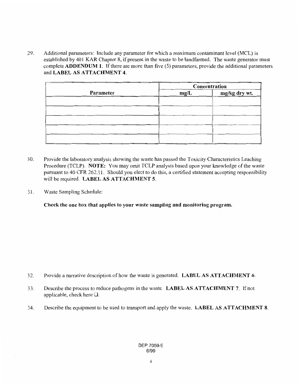 Form DEP7059-E Registration for a Registered Permit-By-Rule Class I Solid Waste Landfarm - Kentucky, Page 5