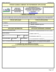 Form DEP6073 Psteaf Eligible Company or Partnership Application - Kentucky