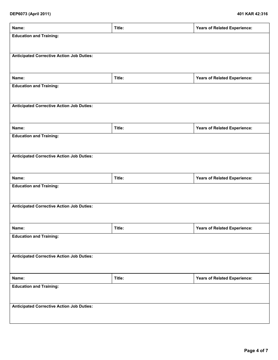 Form DEP6073 Psteaf Eligible Company or Partnership Application - Kentucky, Page 4