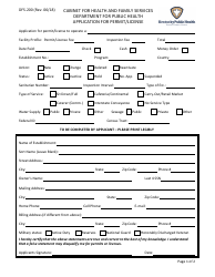 Document preview: Form DFS-200 Application for Permit/License - Kentucky