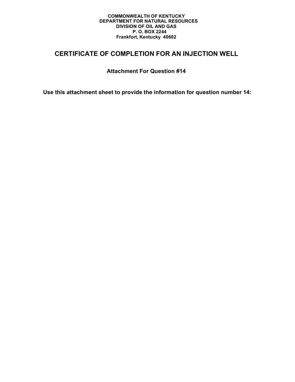 Form ED-23 Certification of Completion for an Injection Well - Kentucky, Page 3