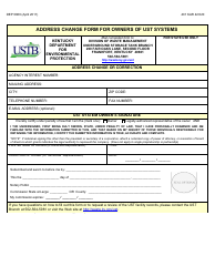 Form DEP0060 &quot;Address Change Form for Owners of Ust Systems&quot; - Kentucky
