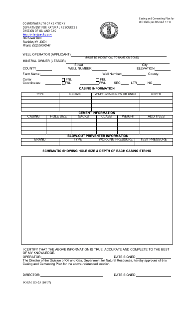 Form ED-25  Printable Pdf