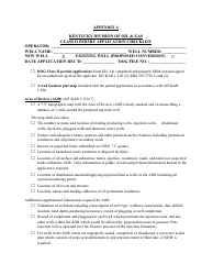 Appendix A Class II Permit Application Checklist - Kentucky