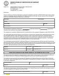 Document preview: Form ED-20 Verification of Certificate of Deposit - Kentucky