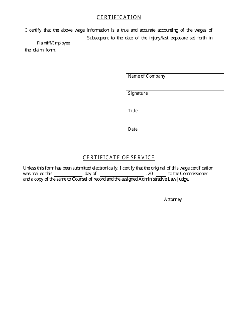 Form AWW-POST Average Weekly Wage Certification - Post Injury - Kentucky, Page 4