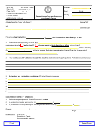 Document preview: Form AOC-346 Order Voiding Pretrial Diversion of a Class D Felony - Kentucky