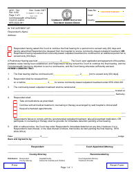 Document preview: Form AOC-724 Community-Based Outpatient Treatment Agreed Order - Kentucky