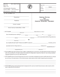 Document preview: Form AOC-737 Verified Petition for Court-Ordered Assisted Outpatient Treatment - Kentucky